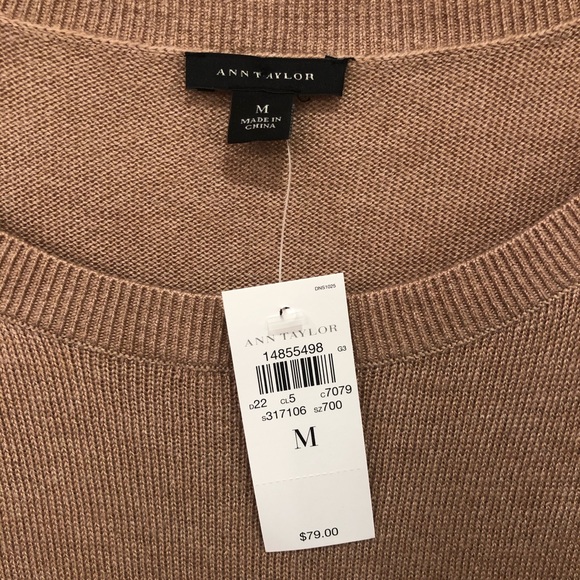 Ann Taylor Side Button Asymmetric Tunic Sweater - Picture 2 of 5